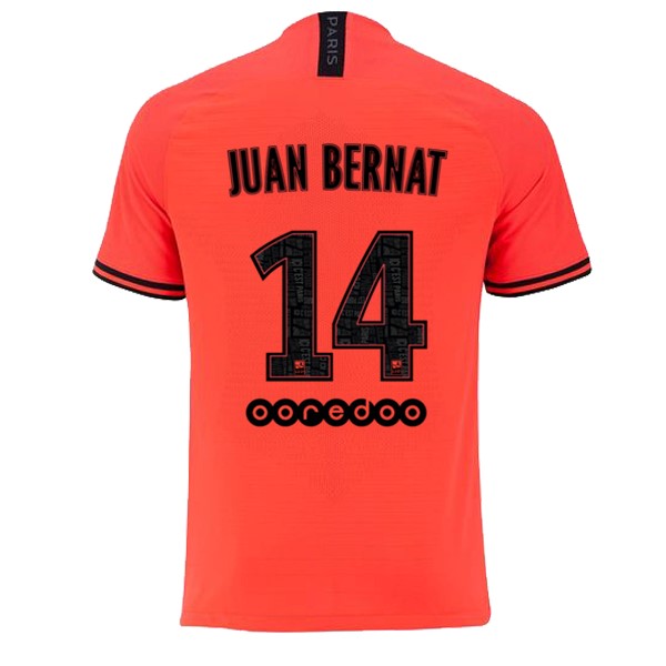 JORDAN Camiseta Paris Saint Germain NO.14 Juan Bernat Replica Segunda Ropa 2019/20 Naranja